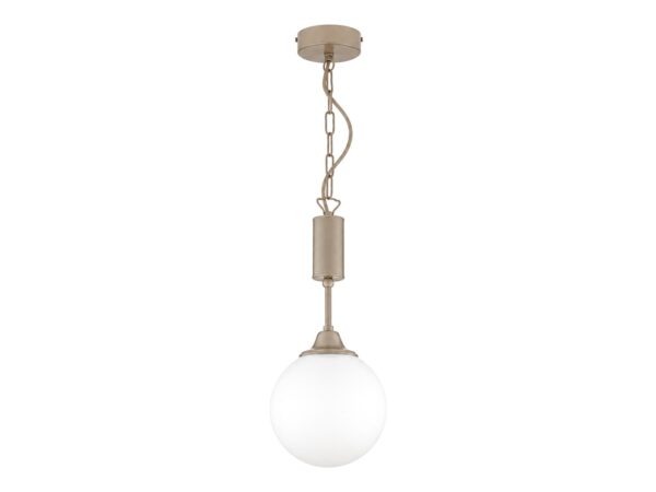 Lampa wisząca Nola 18 cm – szklana kula, 3 kolory na białym tle