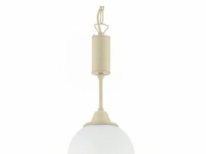 Miniaturka 4 - Lampa wisząca Nola piaskowa z mleczną szklaną kulą, pełny packshot