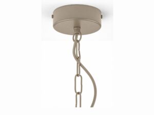 Miniaturka 1 - Lampa wisząca Nola szarobeżowa z mleczną szklaną kulą, pełny packshot