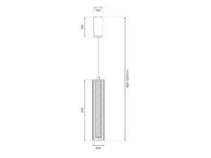 Miniaturka 8 - Lampa wisząca Noreva 10 W – schemat wymiarów oprawy