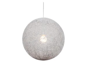 Miniaturka 2 - Lampa wisząca Norevona biała z kulistym kloszem ze sznurka o średnicy 50 cm