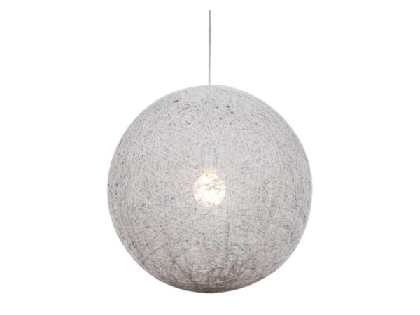 Lampa wisząca Norevona biała z kulistym kloszem ze sznurka o średnicy 50 cm