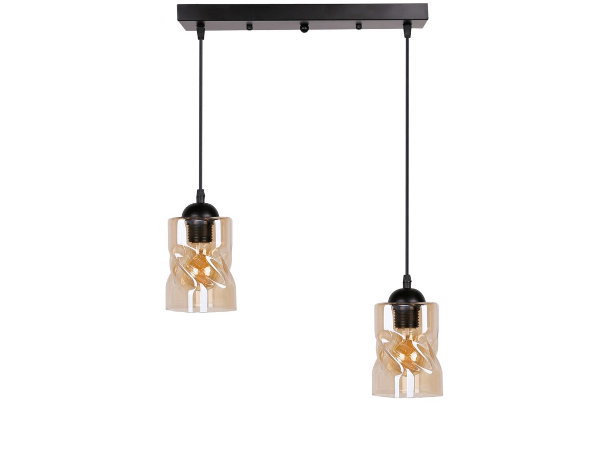 Lampa wisząca podwójna Norodira 44 cm – 2 kolory szkła