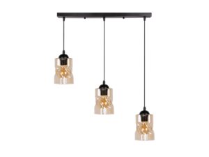 Miniaturka 8 - Lampa wisząca Norodira bursztynowe trzy klosze na białym tle