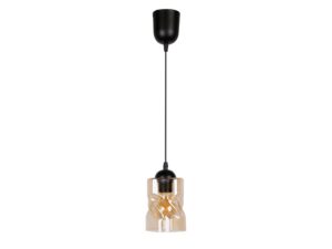 Miniaturka 4 - Lampa wisząca Norodira z bursztynowym szklanym kloszem