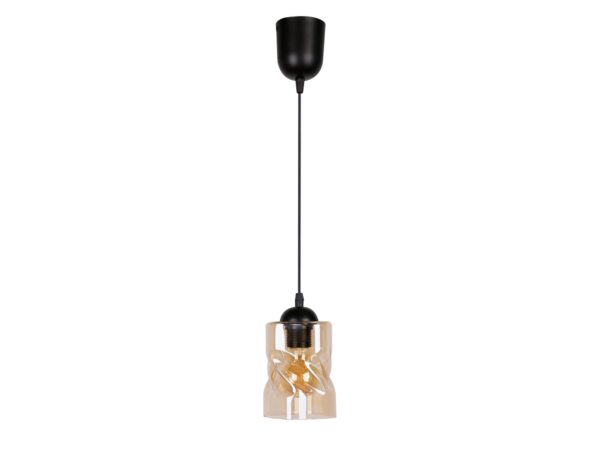 Lampa wisząca Norodira z bursztynowym szklanym kloszem