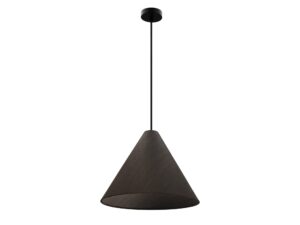 Miniaturka 1 - Lampa wisząca Norovona z ciemnym stożkowym kloszem z forniru hebanowego