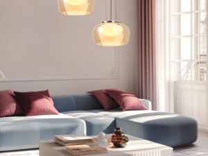 Miniaturka 4 - Dwie bursztynowe lampy Novemora w aranżacji salonu