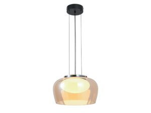 Miniaturka 7 - Lampa wisząca Novemora z bursztynowym kloszem i białym dyfuzorem