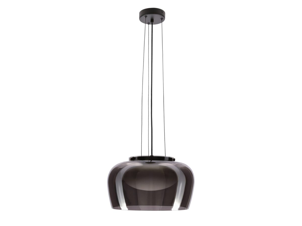 Lampa wisząca Novemora 38 cm szkło dymione i białe