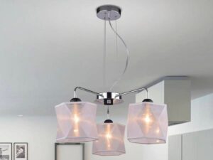 Miniaturka 1 - Lampa wisząca Novisina nad stołem w jasnej jadalni z chromowanym stelażem