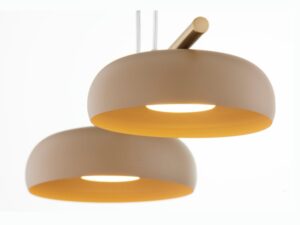 Miniaturka 4 - Lampa wisząca Olaf 2 z beżowymi kloszami na jasnym tle