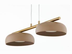 Miniaturka 2 - Lampa wisząca Olaf 2 złota z dwoma kloszami w ciepłym beżu