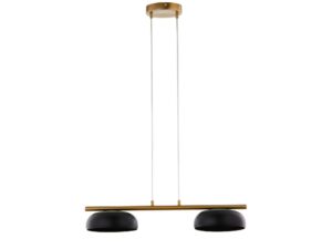 Miniaturka 1 - Lampa wisząca Olaf 2 złota szczotkowana z czarnymi kloszami na białym tle