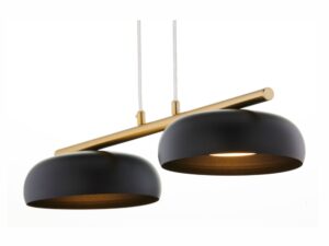 Miniaturka 6 - Lampa wisząca Olaf 2 złota szczotkowana i czarna, widok boczny
