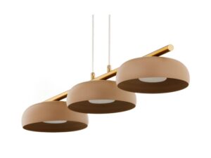 Miniaturka 2 - Lampa wisząca Olaf 3 złota i ciepły beż, trzy metalowe klosze