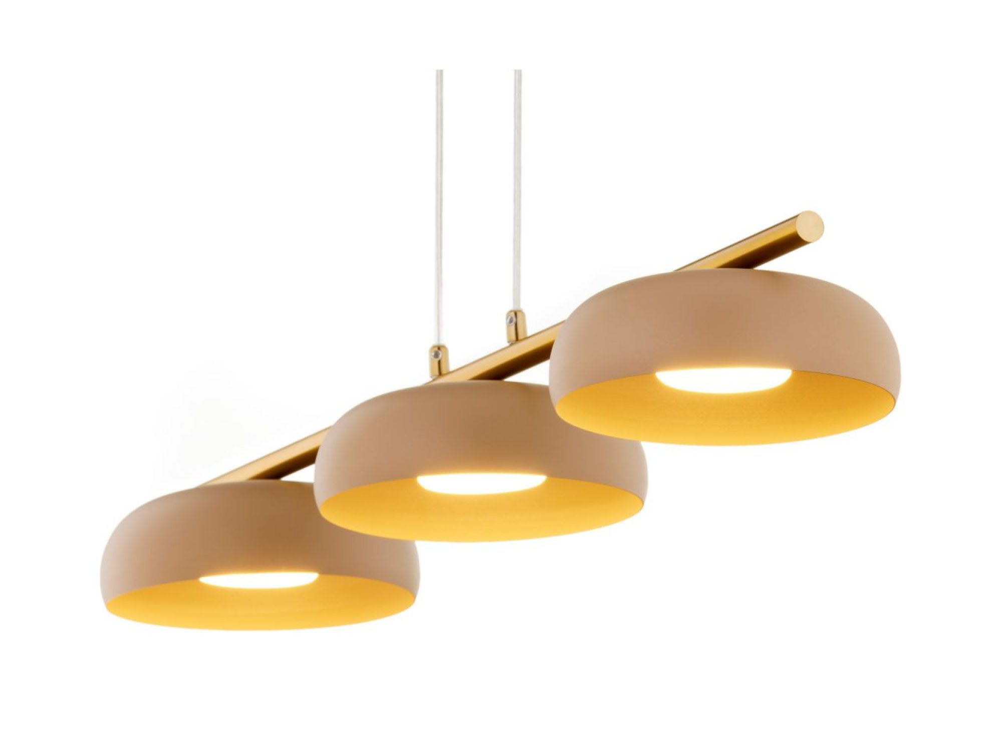 Lampa wisząca Olaf 3 złota i ciepły beż, dodatkowe ujęcie