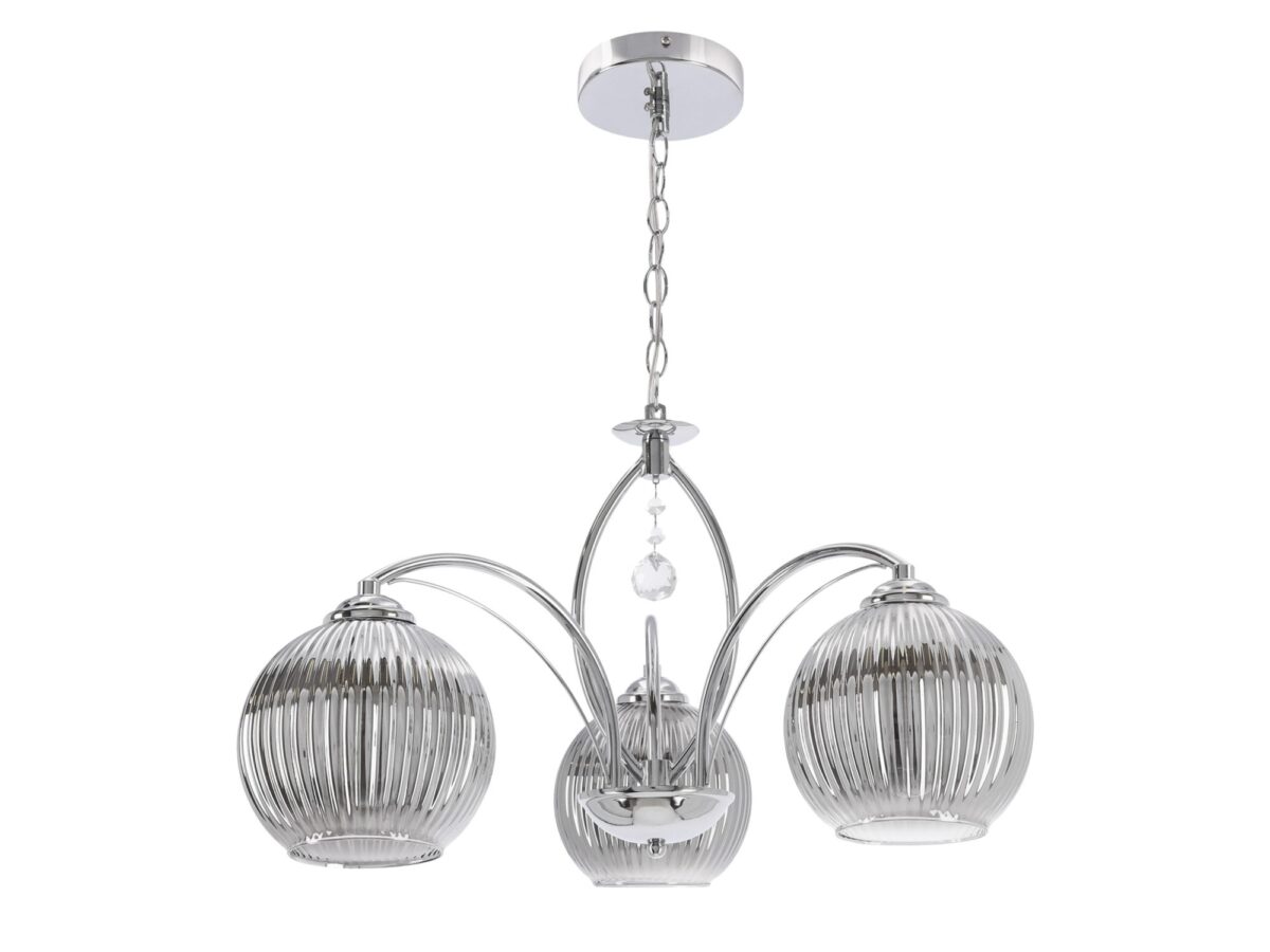 Lampa wisząca Oledino 3-punktowa chromowana 46 cm