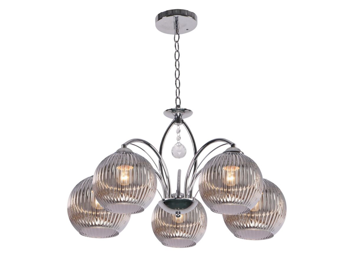 Lampa wisząca Oledino chromowana 5-punktowa 46 cm