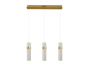 Miniaturka 6 - Lampa wisząca Oloneta LED 24 W, trzy zwisy na złotej listwie na białym tle