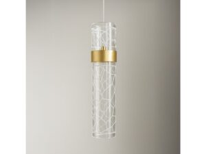 Miniaturka 1 - Lampa wisząca Oloneta 8 W, transparentny klosz z dekoracyjnym wzorem