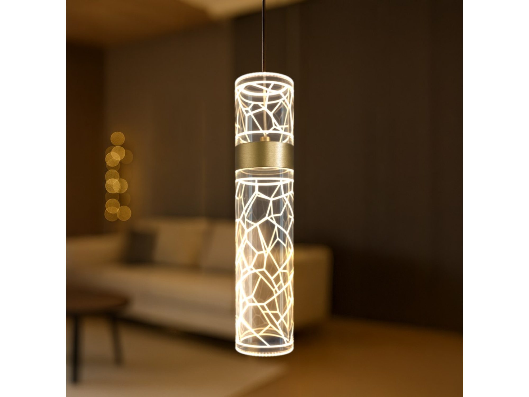 Pojedyncza lampa Oloneta LED 8 W po włączeniu światła