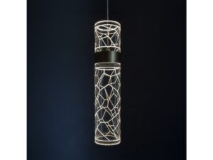Miniaturka 4 - Lampa wisząca Oloneta 8 W, oświetlony klosz na ciemnym tle