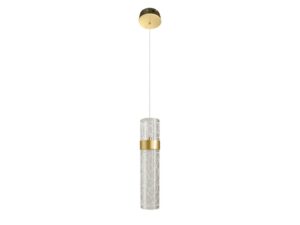 Miniaturka 6 - Lampa wisząca Oloneta LED 8 W, pojedynczy złoty zwis na białym tle