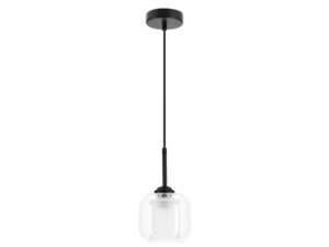 Miniaturka 3 - Lampa wisząca Olorona pojedyncza z przezroczystym piaskowanym kloszem