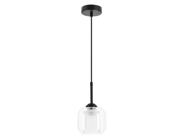 Lampa wisząca Olorona pojedyncza z przezroczystym piaskowanym kloszem