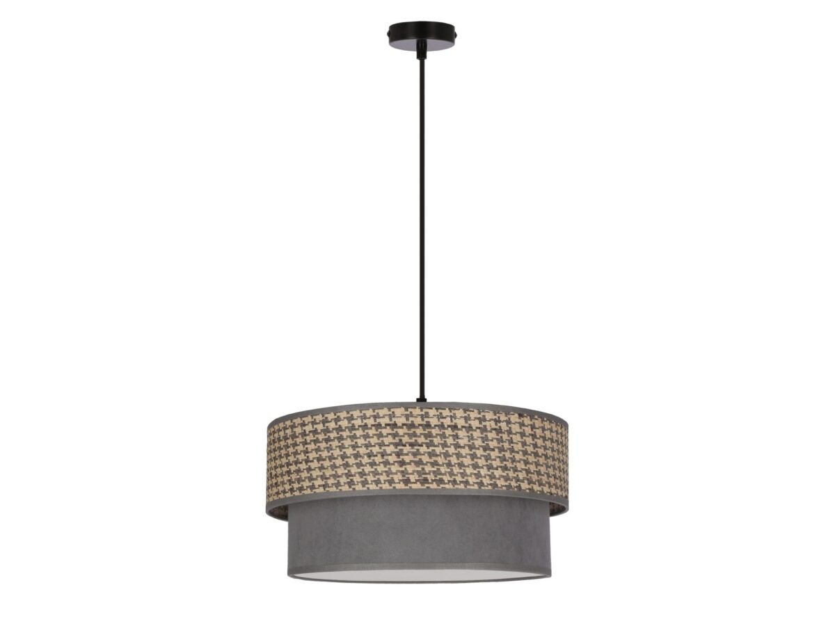 Lampa wisząca Ometio 35 cm z szaro-beżowym abażurem