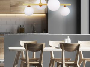 Miniaturka 1 - Lampa wisząca Omidano nad drewnianym stołem w jasnej jadalni