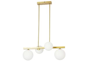 Miniaturka 2 - Lampa Omidano cztery białe szklane klosze przy wyłączonym świetle