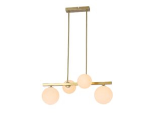 Miniaturka 3 - Lampa Omidano cztery rozświetlone kuliste klosze na białym tle