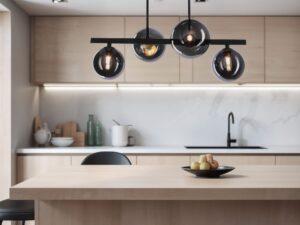Miniaturka 3 - Lampa wisząca Omidano czteropunktowa w aranżacji kuchni