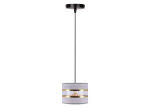 Miniaturka 1 - Lampa wisząca Omirona z szaro-złotym cylindrycznym abażurem