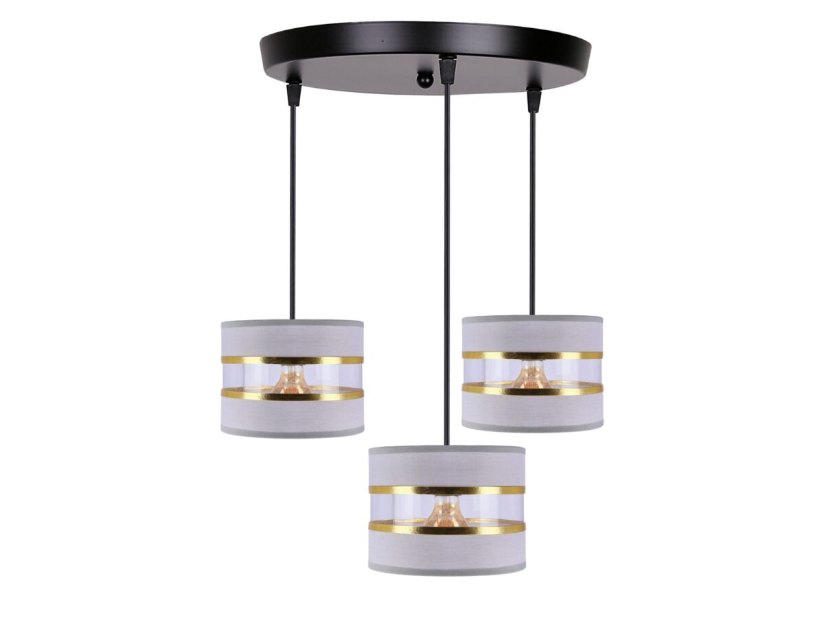 Lampa wisząca Omirona 3-punktowa 45 cm z okrągłą podsufitką
