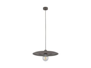 Miniaturka 1 - Lampa wisząca Onda w ciemnym brązie z falowanym płaskim kloszem