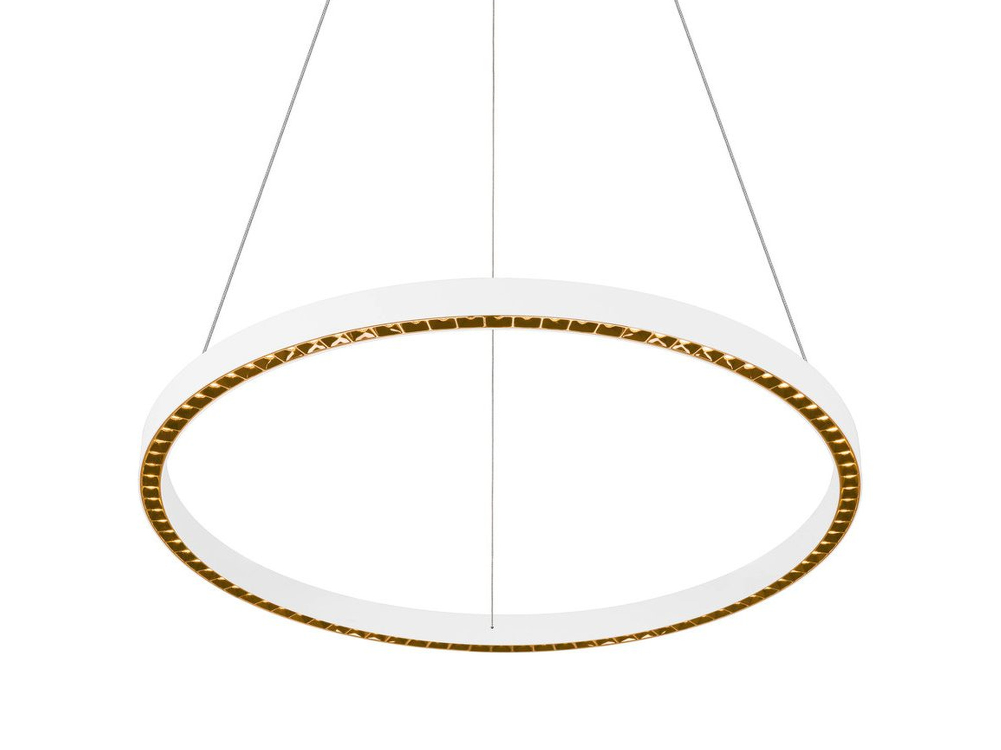 Lampa wisząca One Cube UP/DOWN biała, okrągły pierścień ze zwisem i rozetą