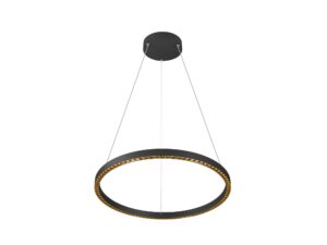 Miniaturka 6 - Lampa wisząca One Cube UP/DOWN czarna, okrągły pierścień ze zwisem i rozetą