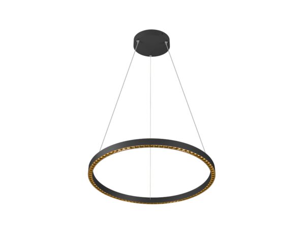 Lampa wisząca One Cube UP/DOWN czarna, okrągły pierścień ze zwisem i rozetą