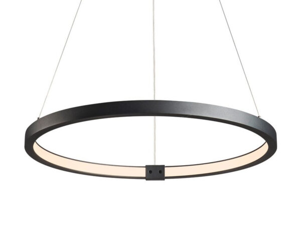Lampa wisząca ONE 60 DALI czarna Ø60 cm, pełna rozeta i zawieszenie