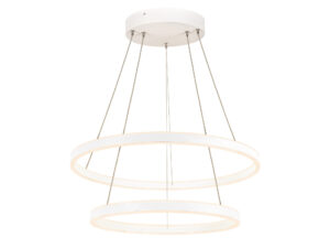 Miniaturka 1 - Lampa wisząca One Double PD DALI biała, okrągła oprawa LED na białym tle