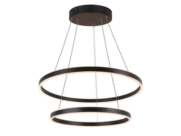 Lampa wisząca One Double PD DALI czarna, okrągła oprawa LED na białym tle
