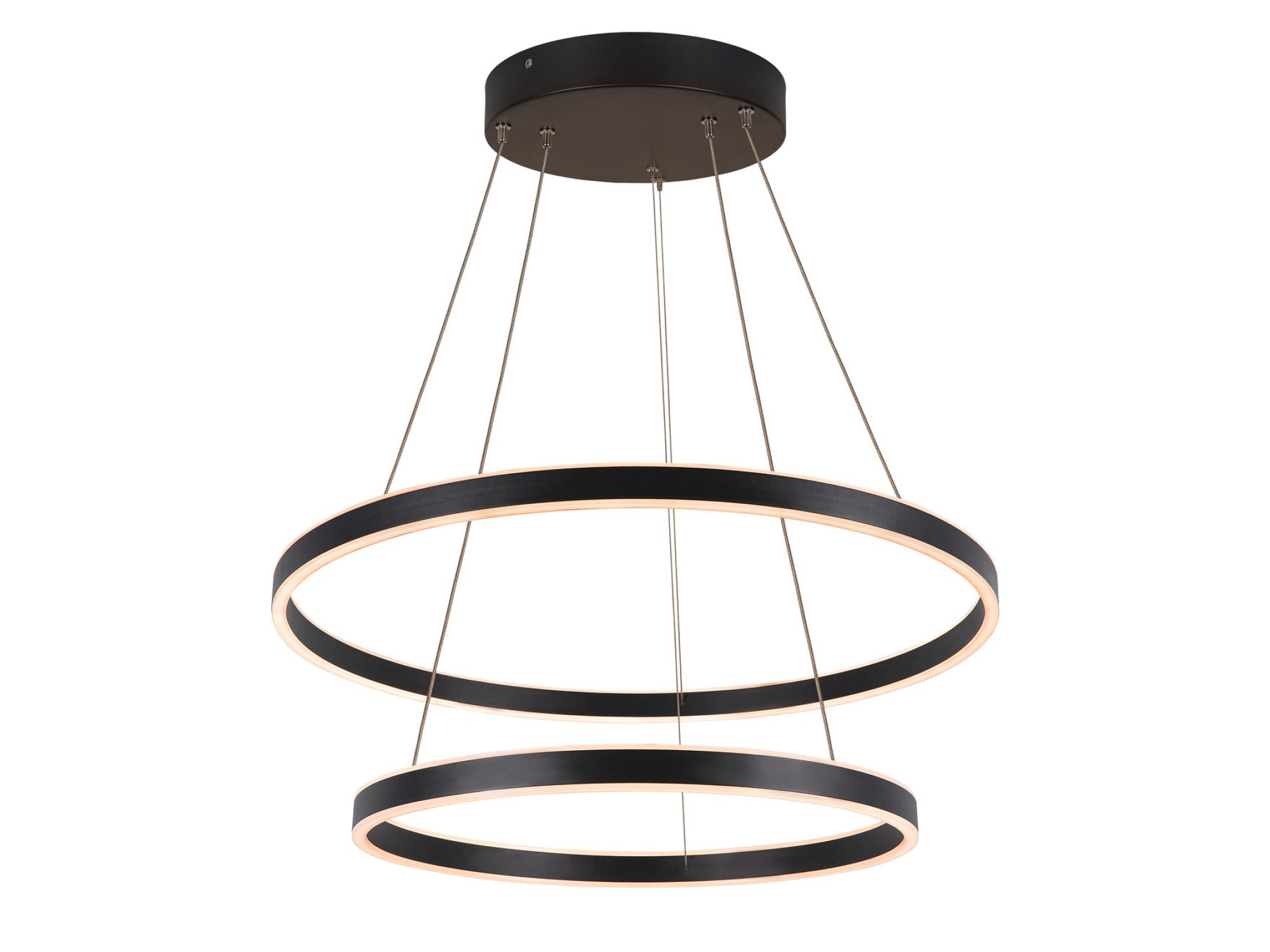 Lampa wisząca One Double PD DALI czarna, okrągła oprawa LED na białym tle
