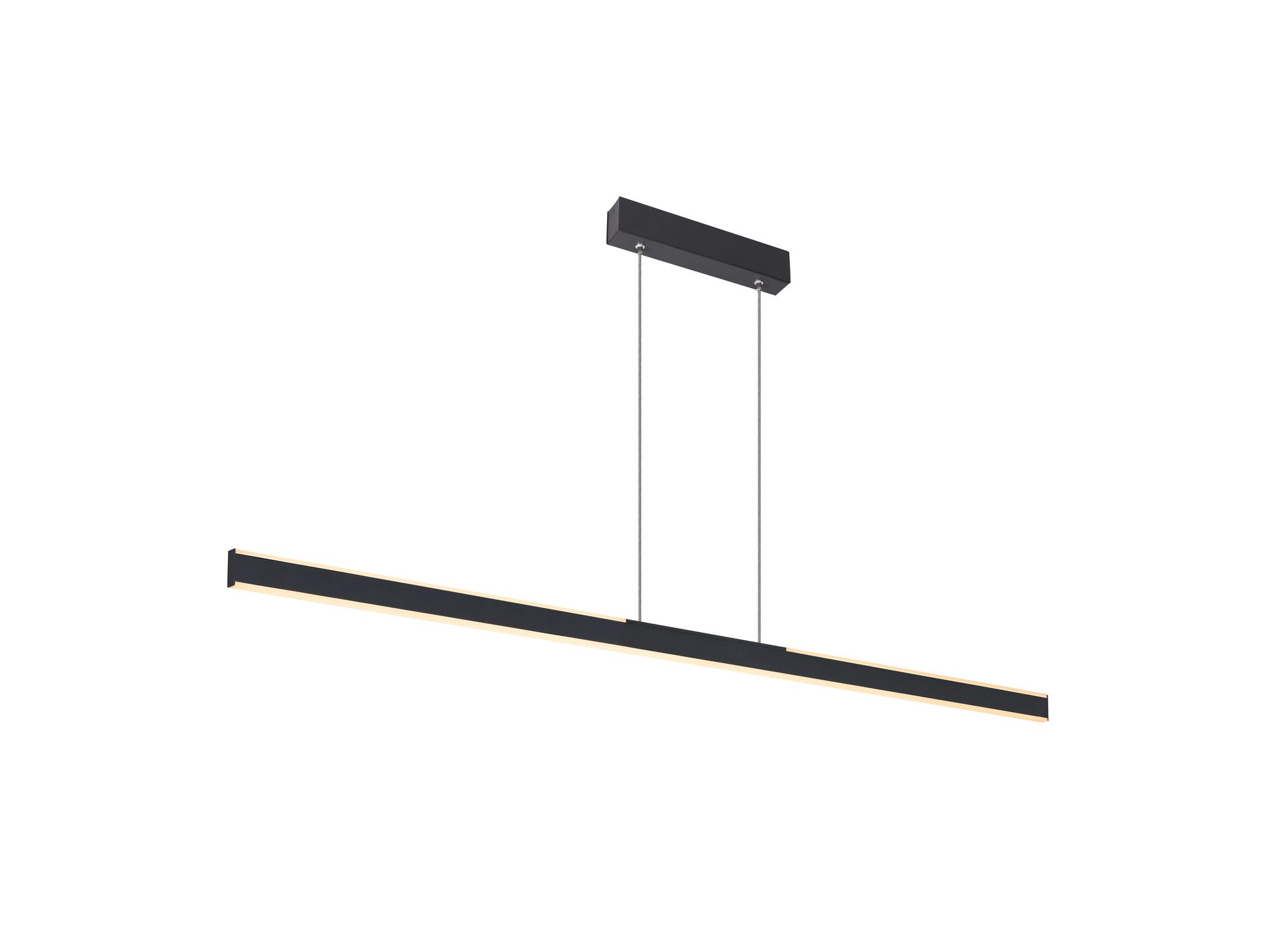 Rysunek techniczny czarnej lampy wiszącej One Linear 140, ujęcie pierwsze