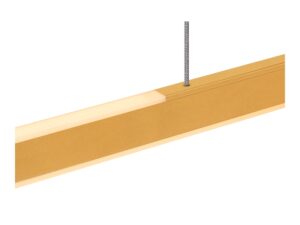 Miniaturka 2 - Mosiężna lampa wisząca One Linear 140, podłużna oprawa LED na białym tle