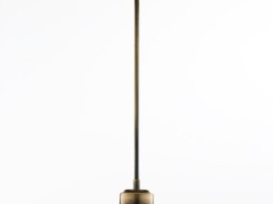 Miniaturka 1 - Lampa wisząca Opal w kolorze mosiądzu patynowanego z białym szklanym kloszem – widok całości