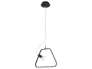 Miniaturka 5 - Lampa wisząca Oramano czarna z ramą LED i żarówką E27