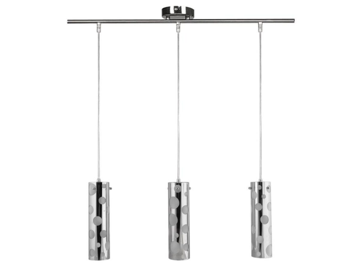 Lampa wisząca Oremela 3-punktowa z metalowymi kloszami nikiel satynowy